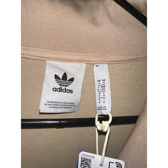 Adidas Men Originals Funnel Neck Track Top Jacket Beige IX5215 Adicolor Size M - Picture 3 of 4